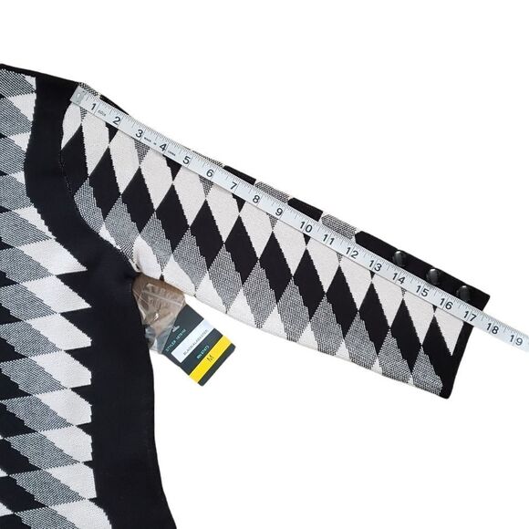 NWT Gabby Skye Black Alabaster 3/4 Sleeve Sheath Sweater Dress MEDIUM - Picture 10 of 16